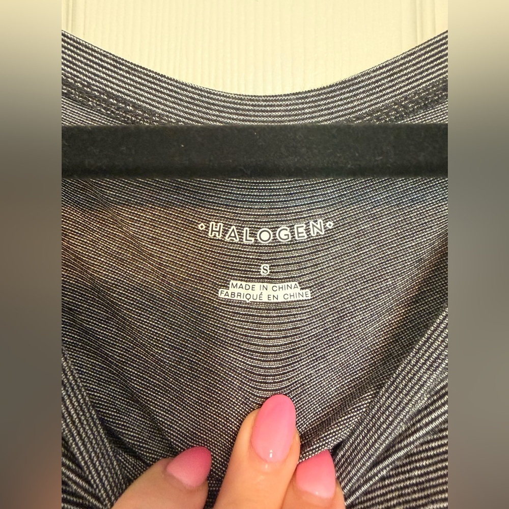 Halogen Short-Sleeve Crewneck Top in Heather Gray - Picture 3 of 4